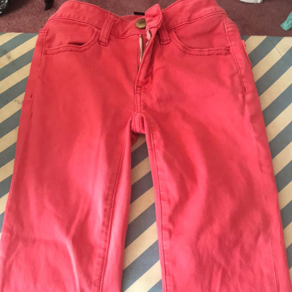 Crop peach jeans